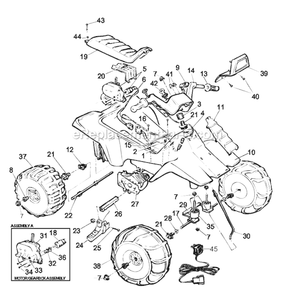 Page A Diagram and Parts List for 78550-9993  Power Wheels Ride-On Cars